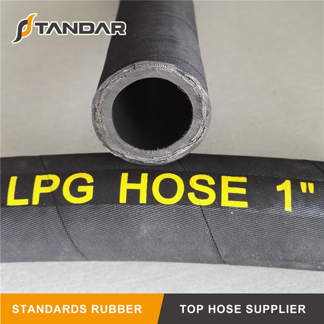 High Pressure flexible steel Wire Braided reinforced Hydraulic Rubber propane tank extension LPG gas Hose